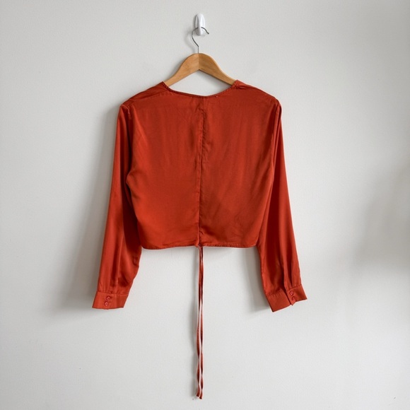 ASTR • Satin Shirred Blouse in Rust - Picture 6 of 10